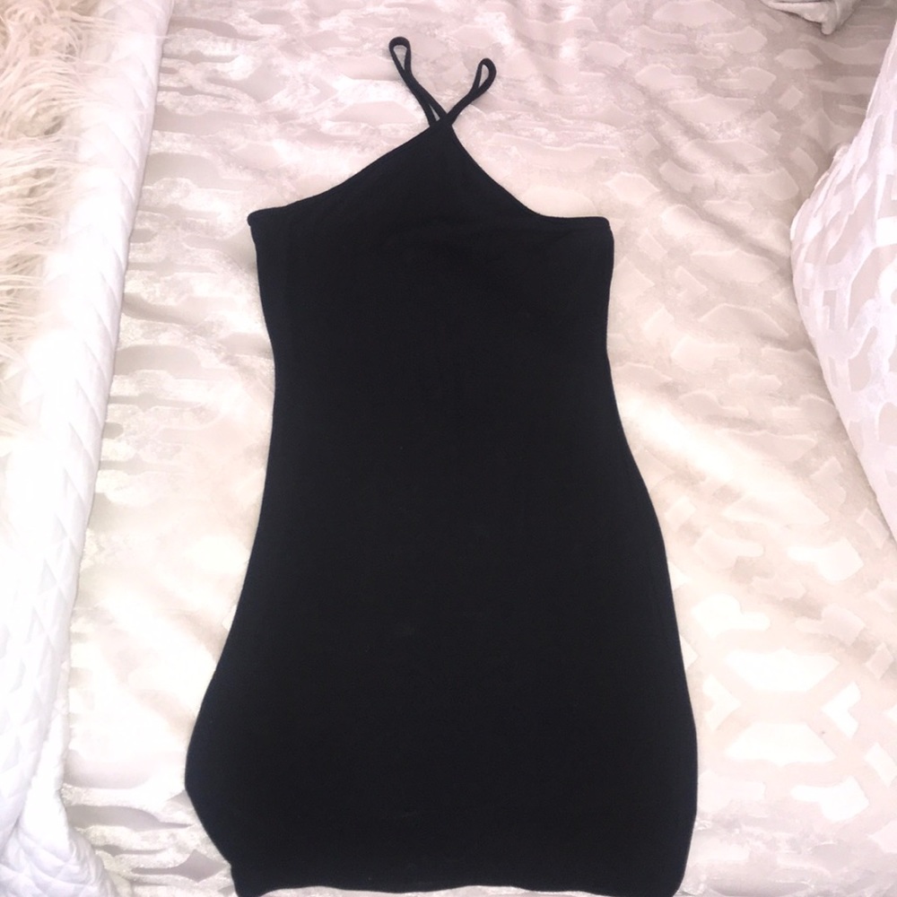 Black soft halter dress